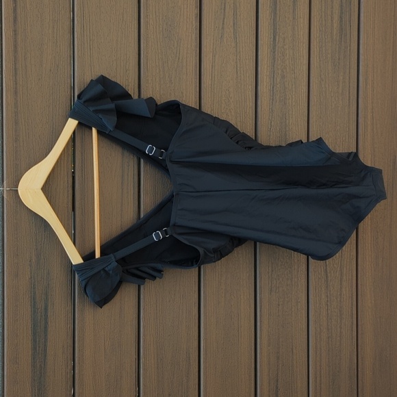 Women's Stylish Black Tummy Control One Piece Swimsuit - Size XL NWT - Picture 3 of 8